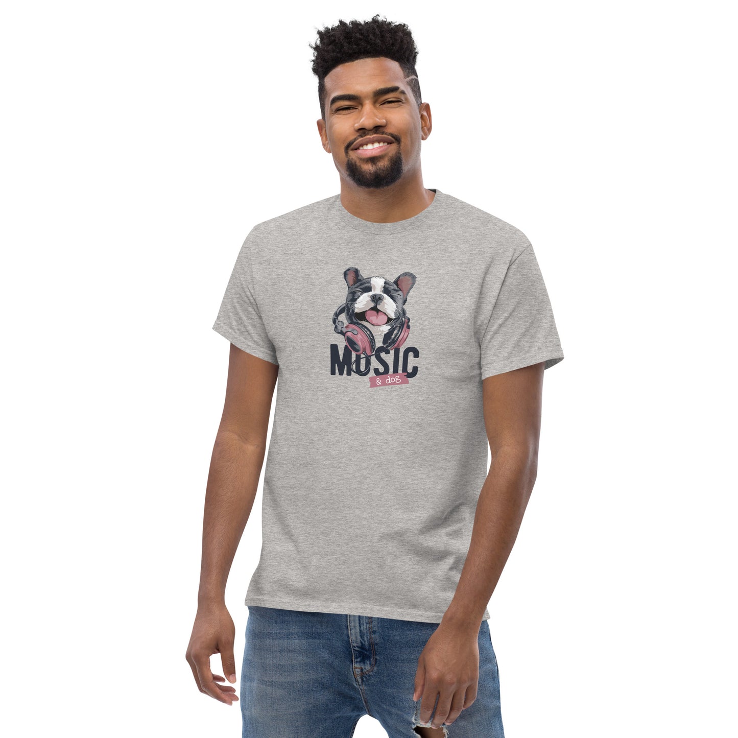T-shirt classique unisexe - ANIMAUX CHIEN MUSIQUE - GRAND