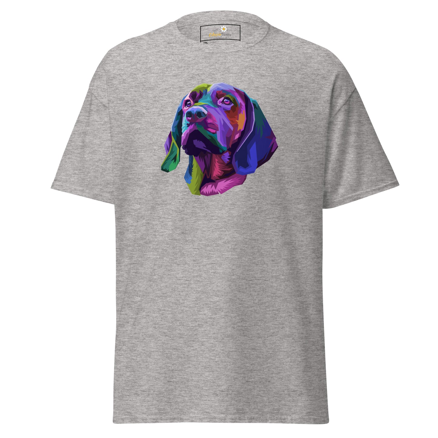 Unisex klassiek t-shirt - ANIMALS COLORFULL DOGHEAD - GROOT