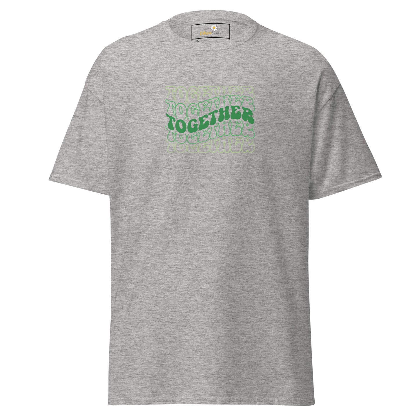 Heren klassiek t-shirt - TEXT POSITIVE TOGETHER - GROOT