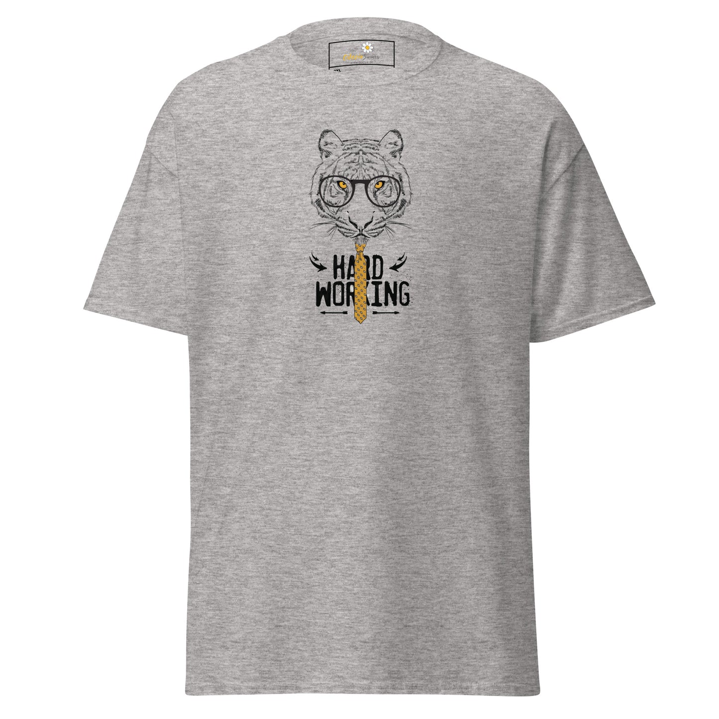 Heren klassiek t-shirt - WILDLIFE TIGER HARD WORKING - GROOT