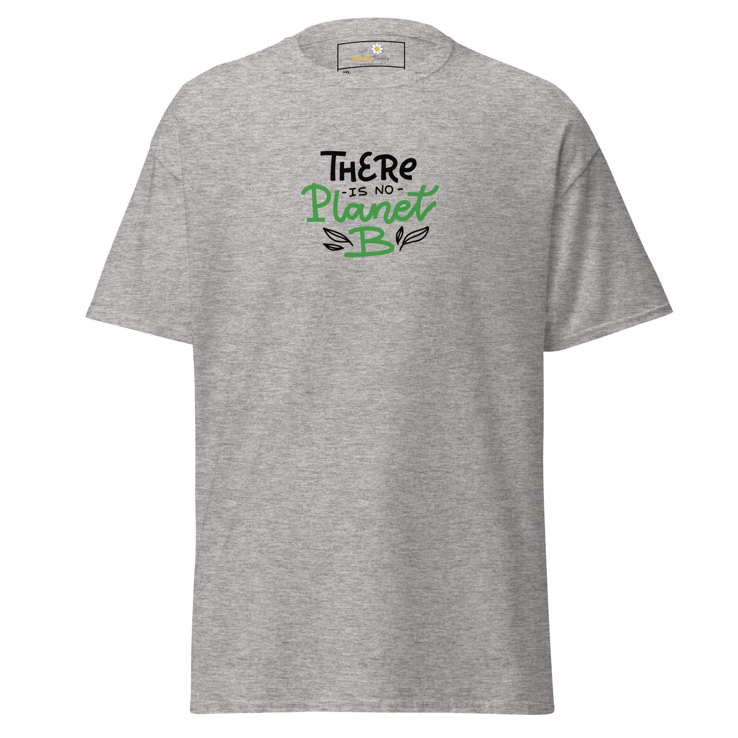 Heren klassiek t-shirt - VEGECOLO ER IS GEEN PLANEET B - GROOT