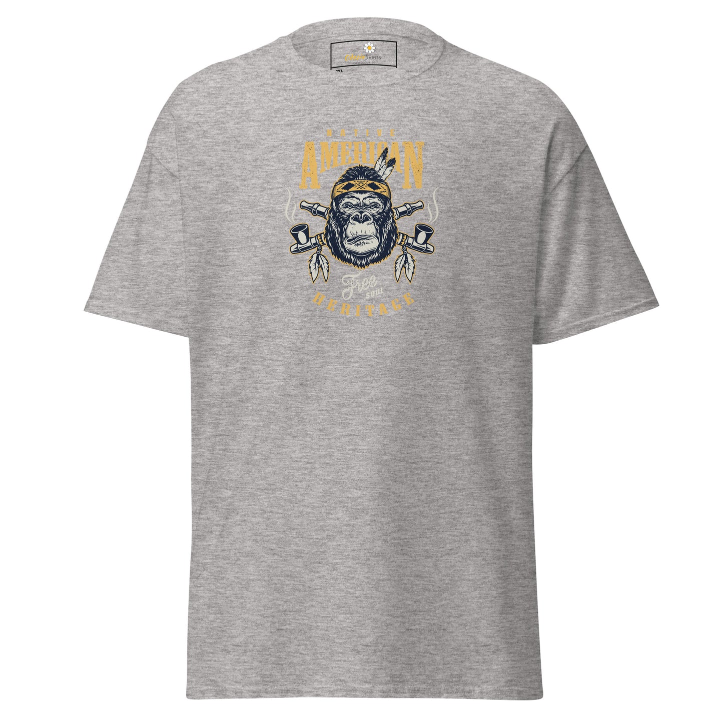 T-shirt classique pour homme - VINTAGE GORILLA NATIVE AMERICANS - GRAND