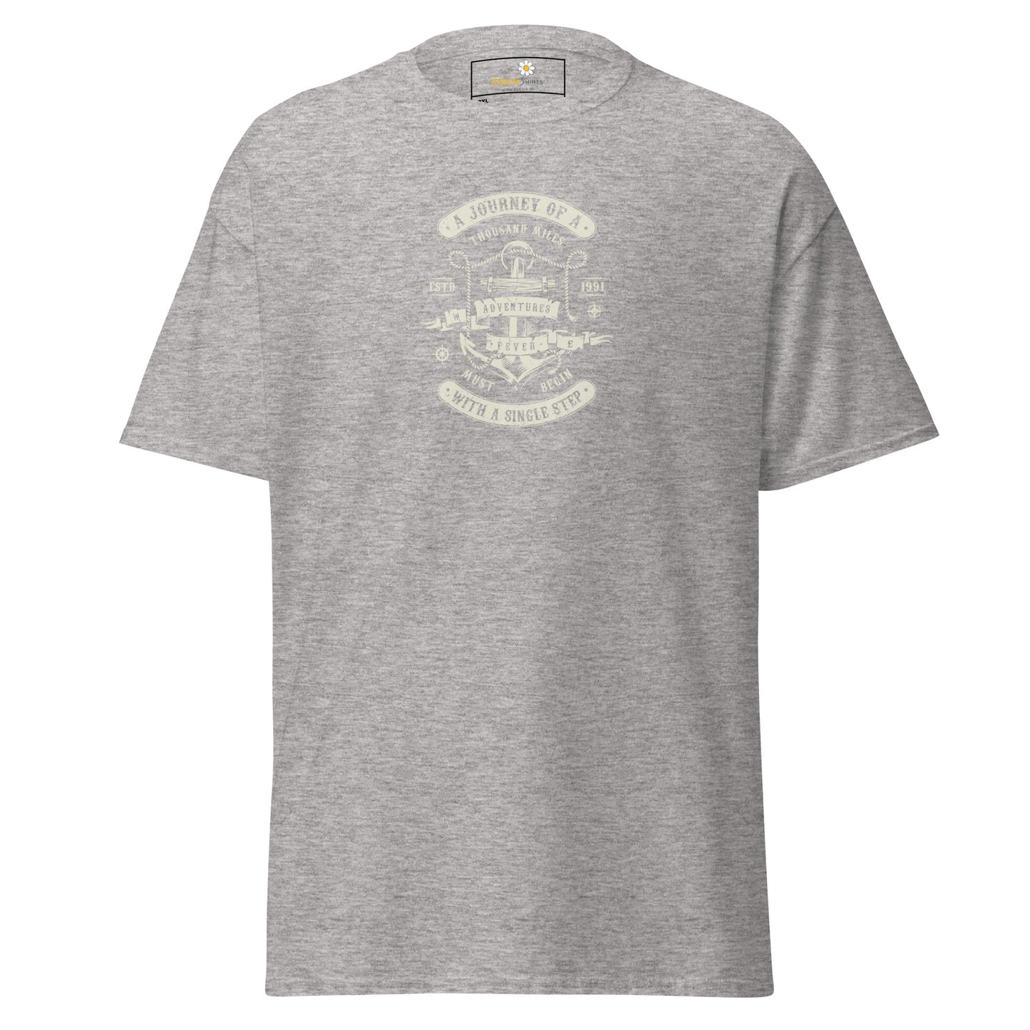 Unisex classic t-shirt - ADVENTURE THOUSAND MILES SINGLE STEP - BIG