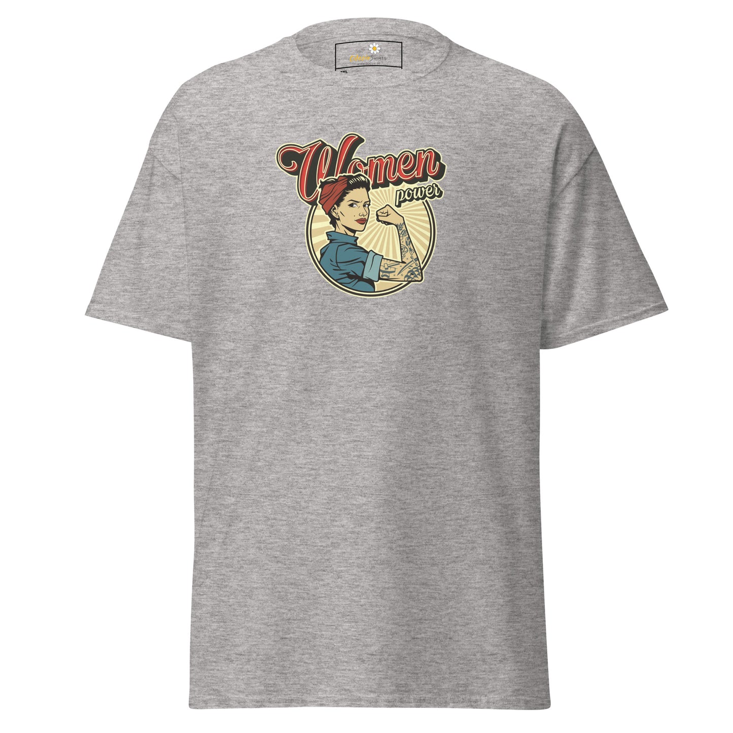 Klassiek heren t-shirt - VINTAGE WOMAN POWER - GROOT