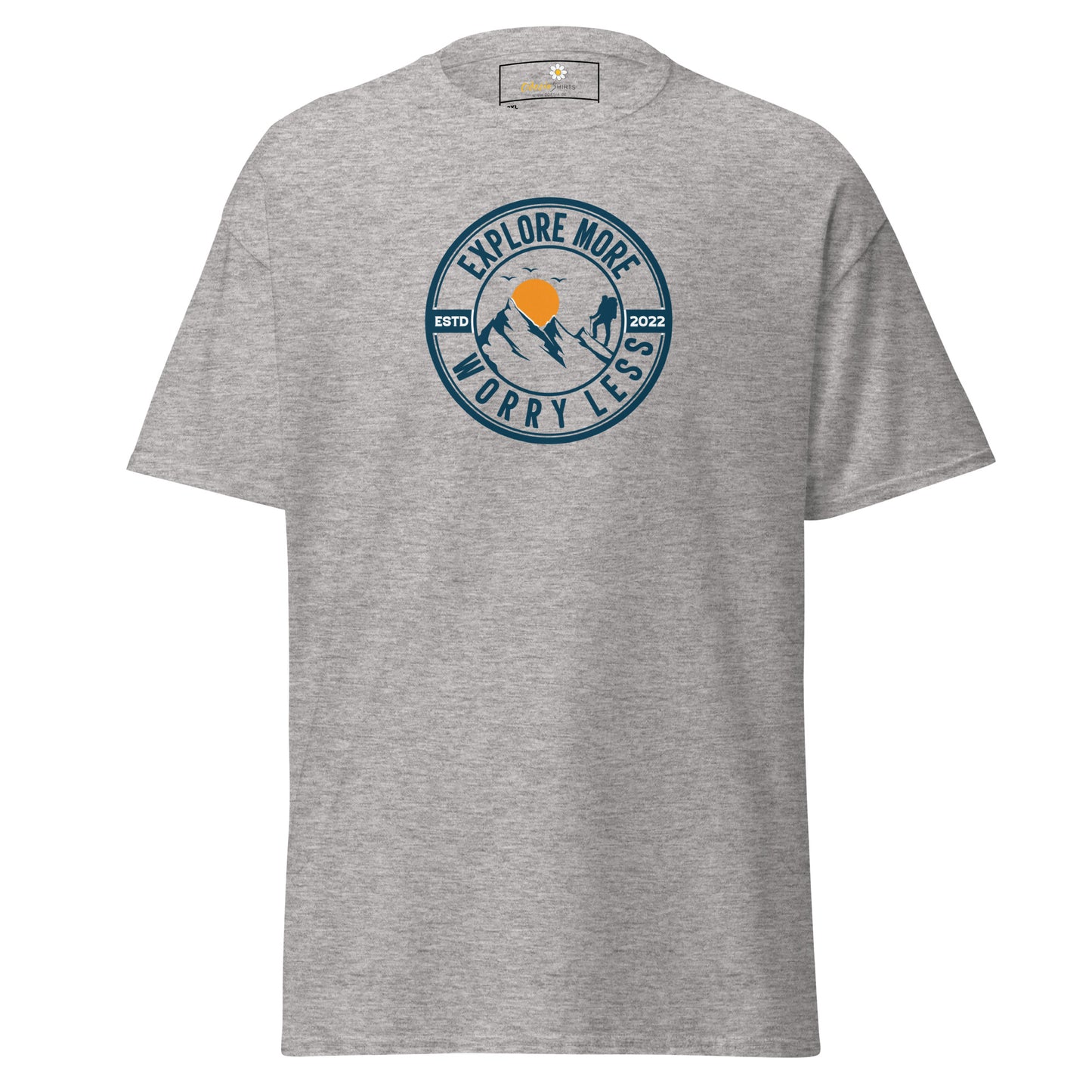 Unisex classic t-shirt - ADVENTURE EXPLORE MORE WORRY LESS - BIG