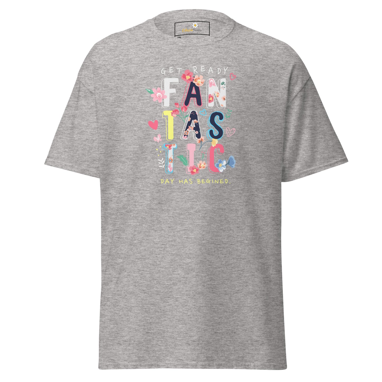 T-shirt classique pour homme - TEXTE UNE JOURNÉE FANTASTIQUE A COMMENCÉ - GRAND