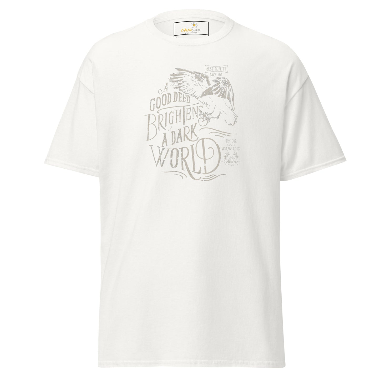 Unisex classic t-shirt - POSITIVE GOOD DEED BRIGHT WORLD - REGULAR