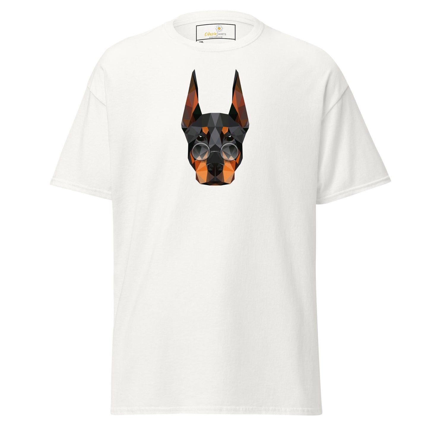 T-shirt classique unisexe - ANIMAUX TÊTE DE CHIEN LUNETTES - GRAND
