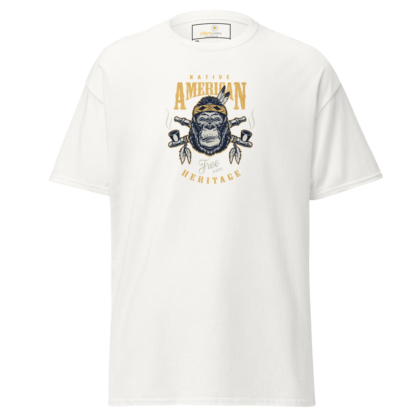 T-shirt classique pour homme - VINTAGE GORILLA NATIVE AMERICANS - GRAND