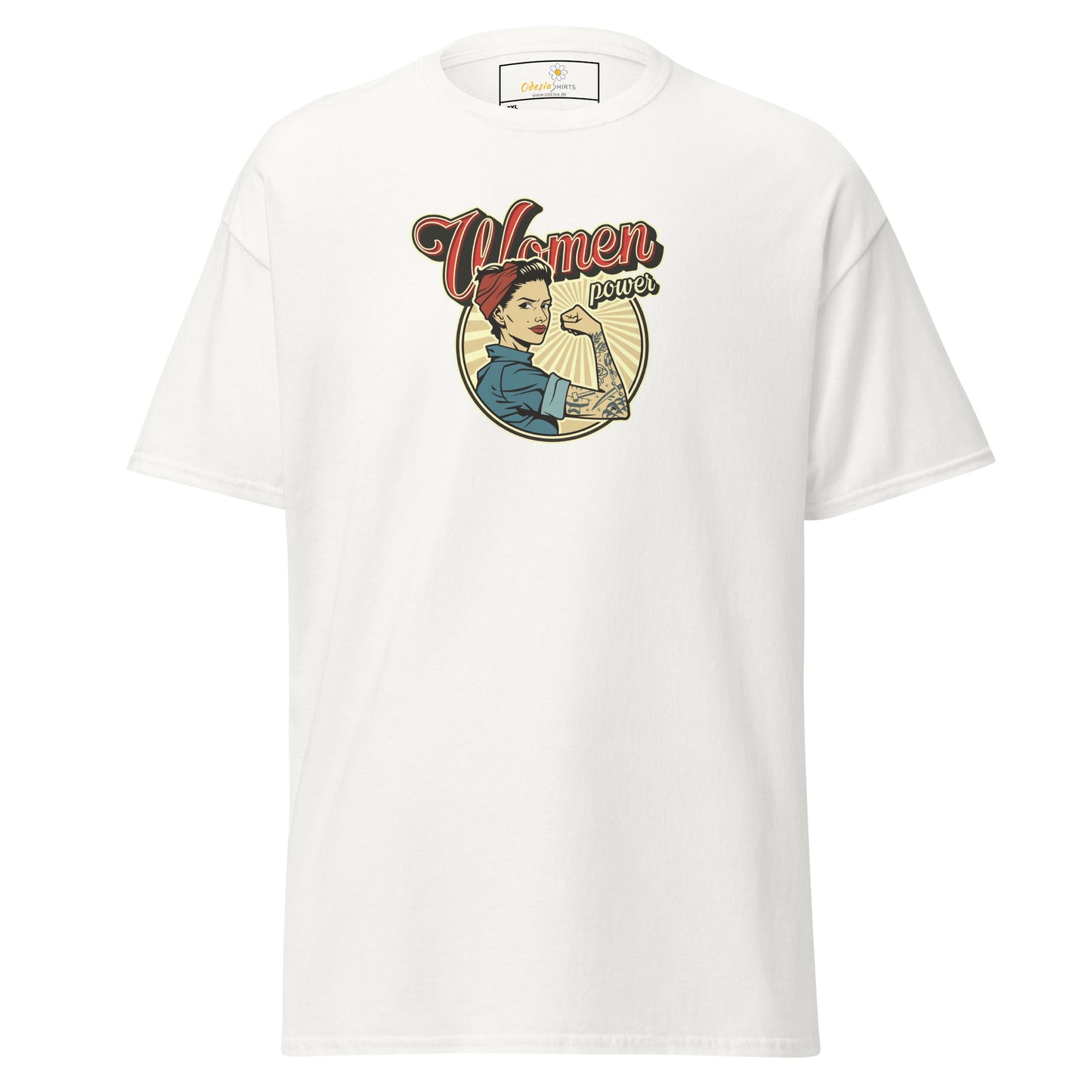 Klassiek heren t-shirt - VINTAGE WOMAN POWER - GROOT