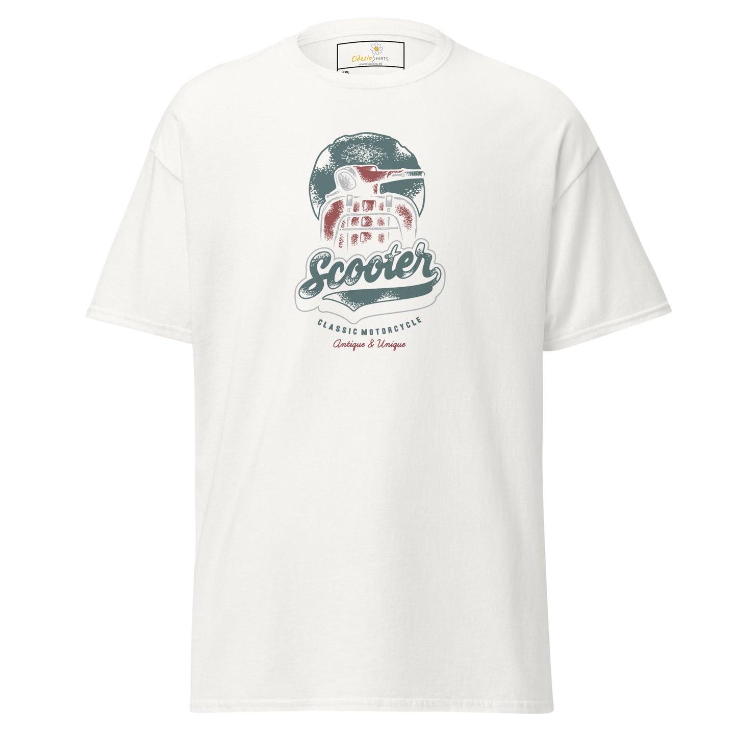 Heren klassiek t-shirt - VINTAGE SCOOTER - GROOT