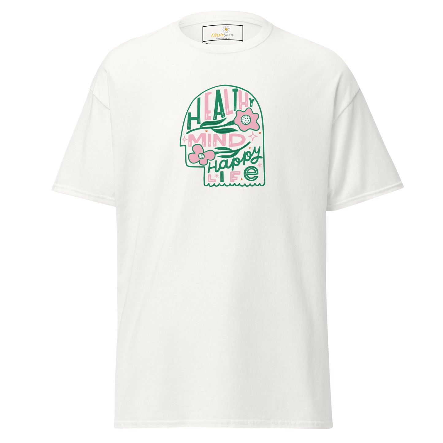 Heren klassiek t-shirt - TEKST GEZONDE GEEST LEVEN - GROOT