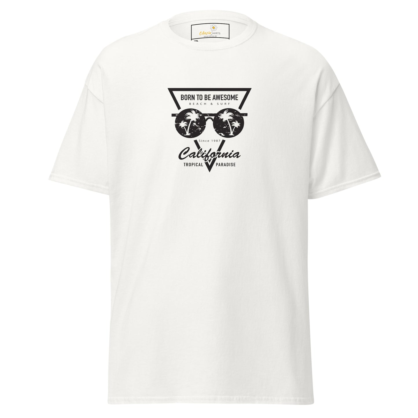 T-shirt classique homme - Lunettes d'été California - Grand