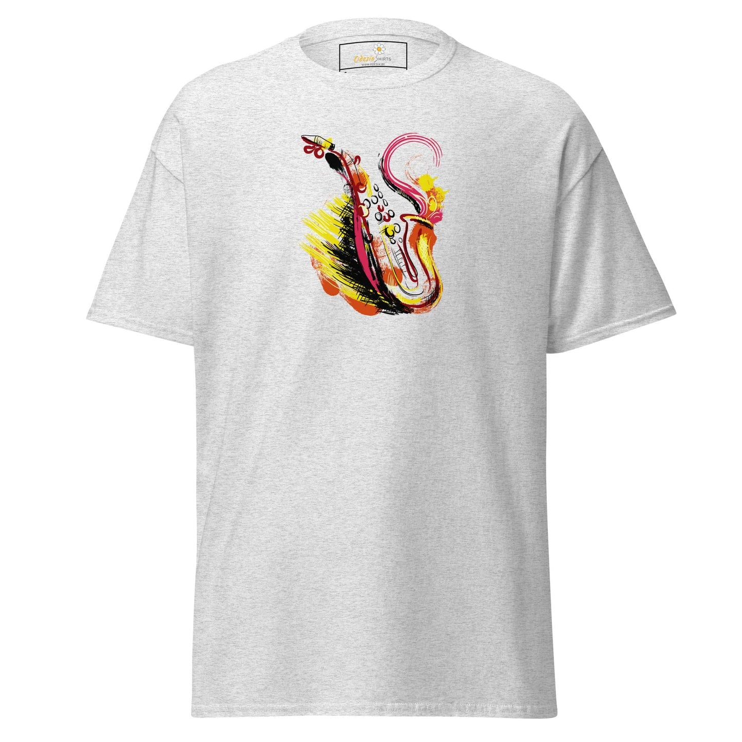 Unisex classic tee - MUSIC SAXOPHONE - REGULAR - Ash / S