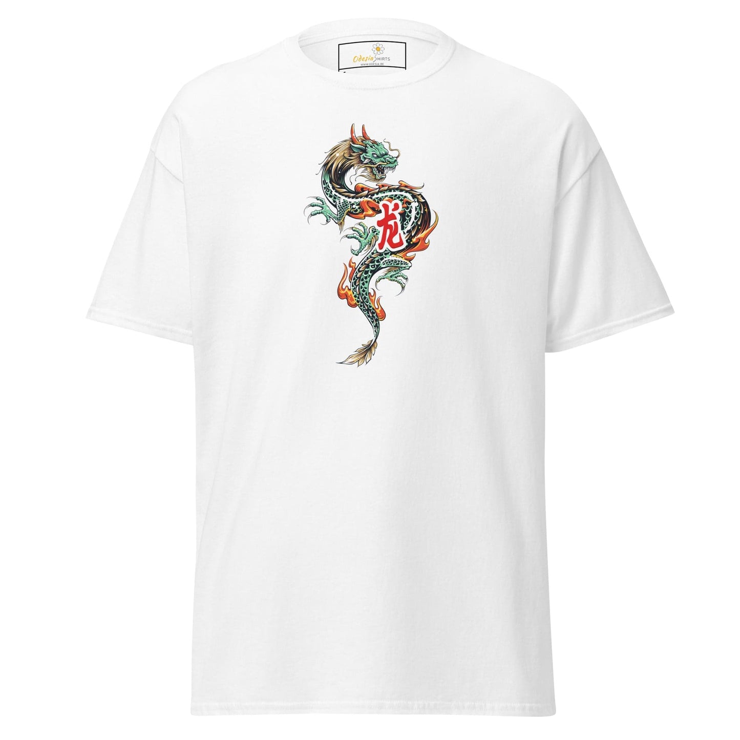 Unisex classic tee - MYSTIC GREEN DRAGON - REGULAR - White / S