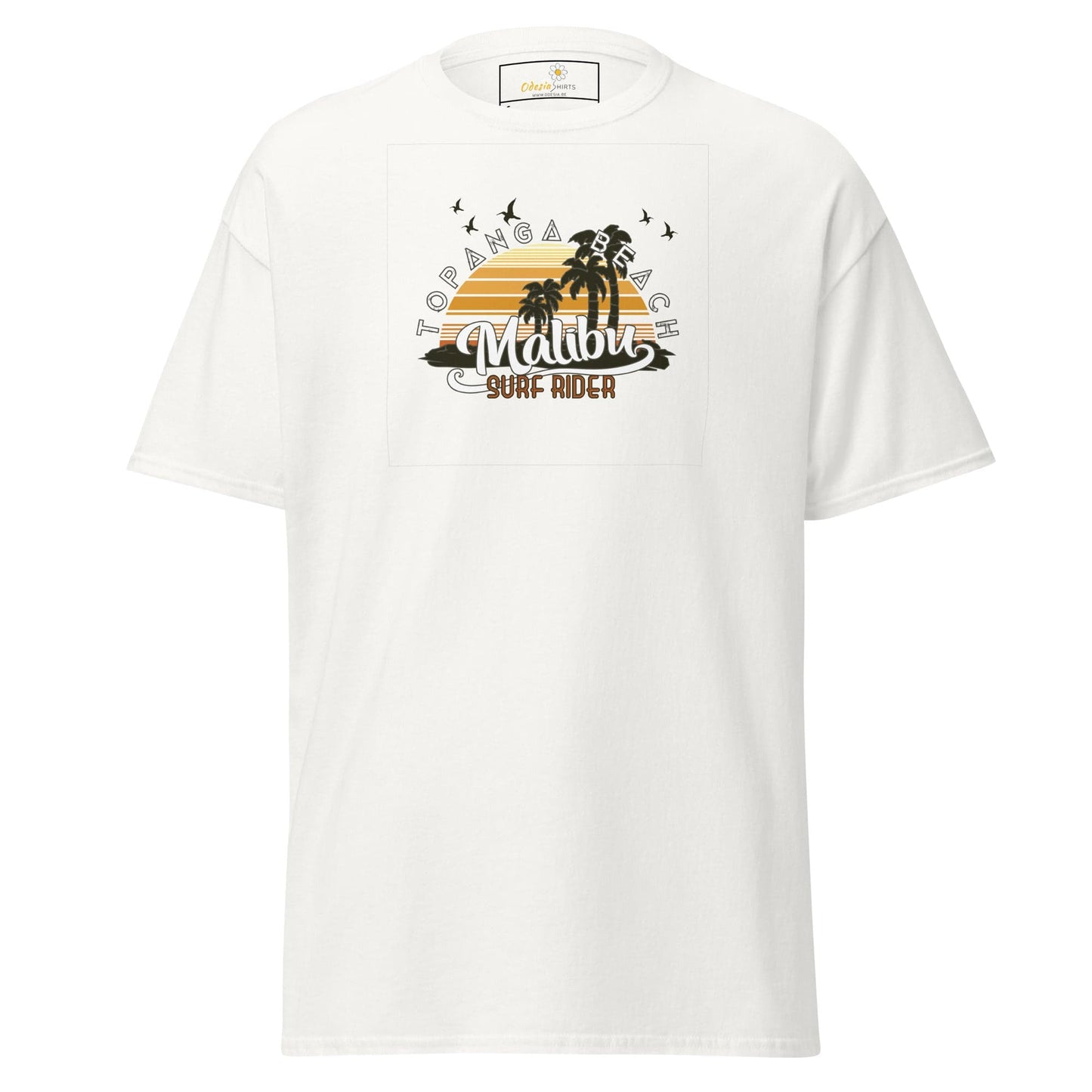 Unisex classic t-shirt - SUMMER MALIBU SURF RIDER - REGULAR - White / S