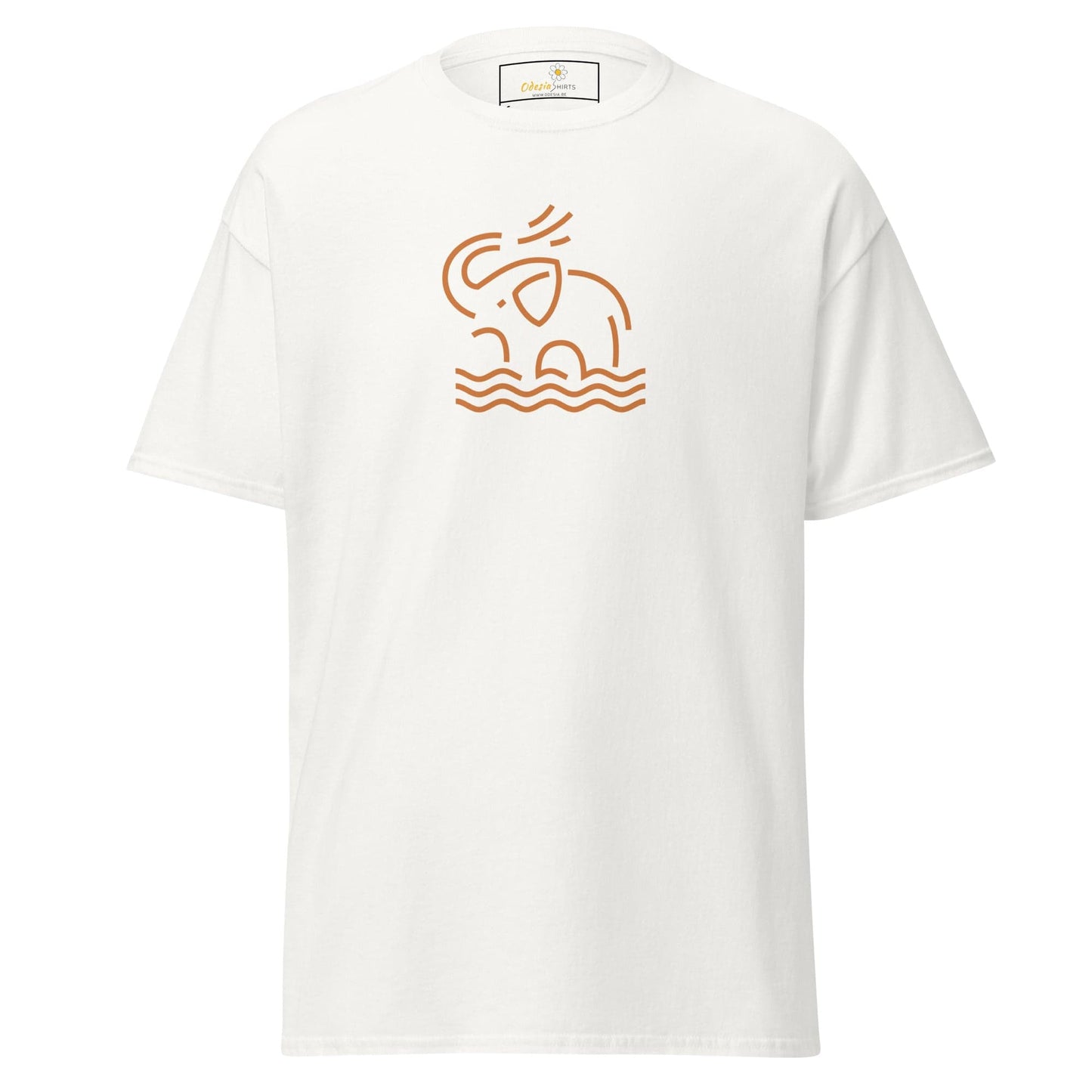 Unisex classic t-shirt - WILD LIFE ELEPHANT ORANGE - REGULAR - White / S