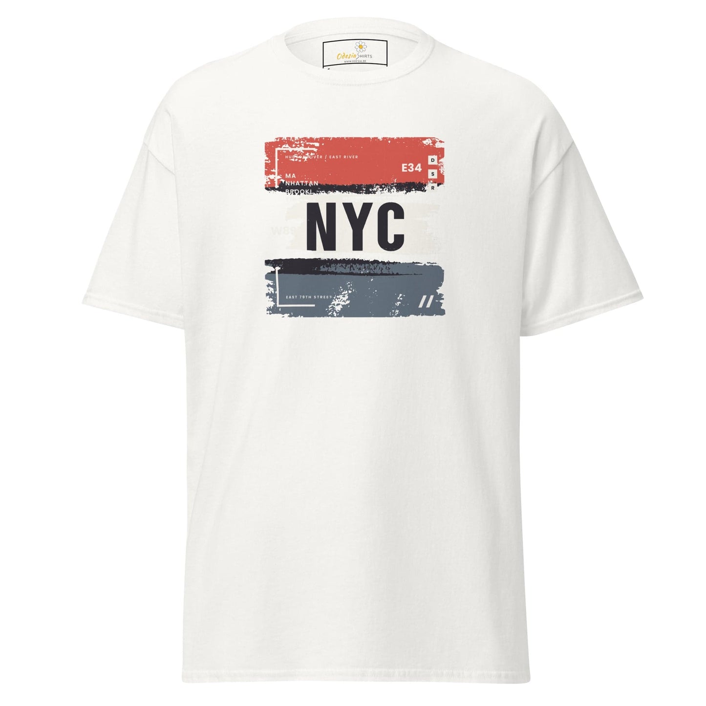 White T-shirt with New York City graphic, suitable for men and women sizes S to XL