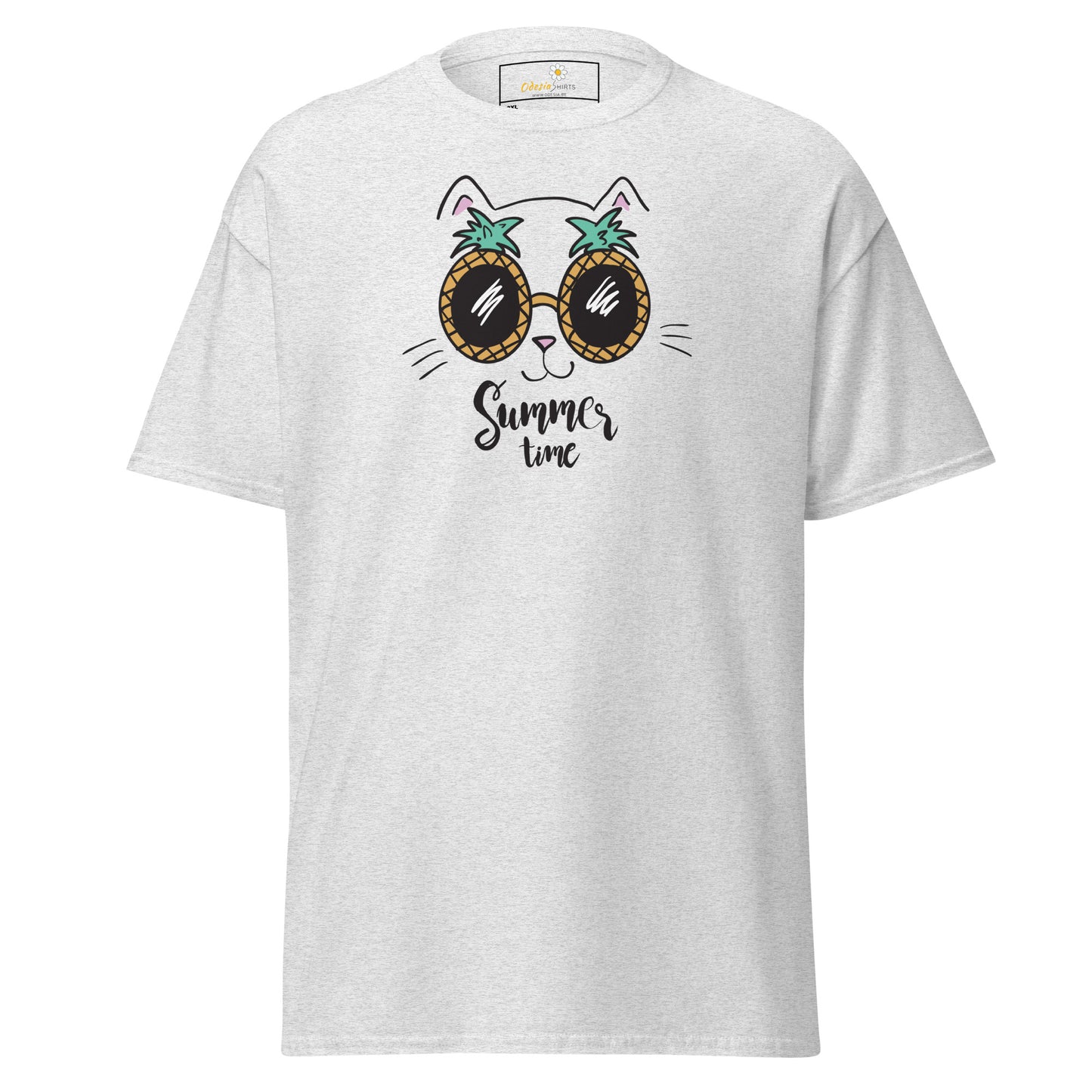 T-shirt classique unisexe - ANIMAUX ANANAS CHAT - GRAND