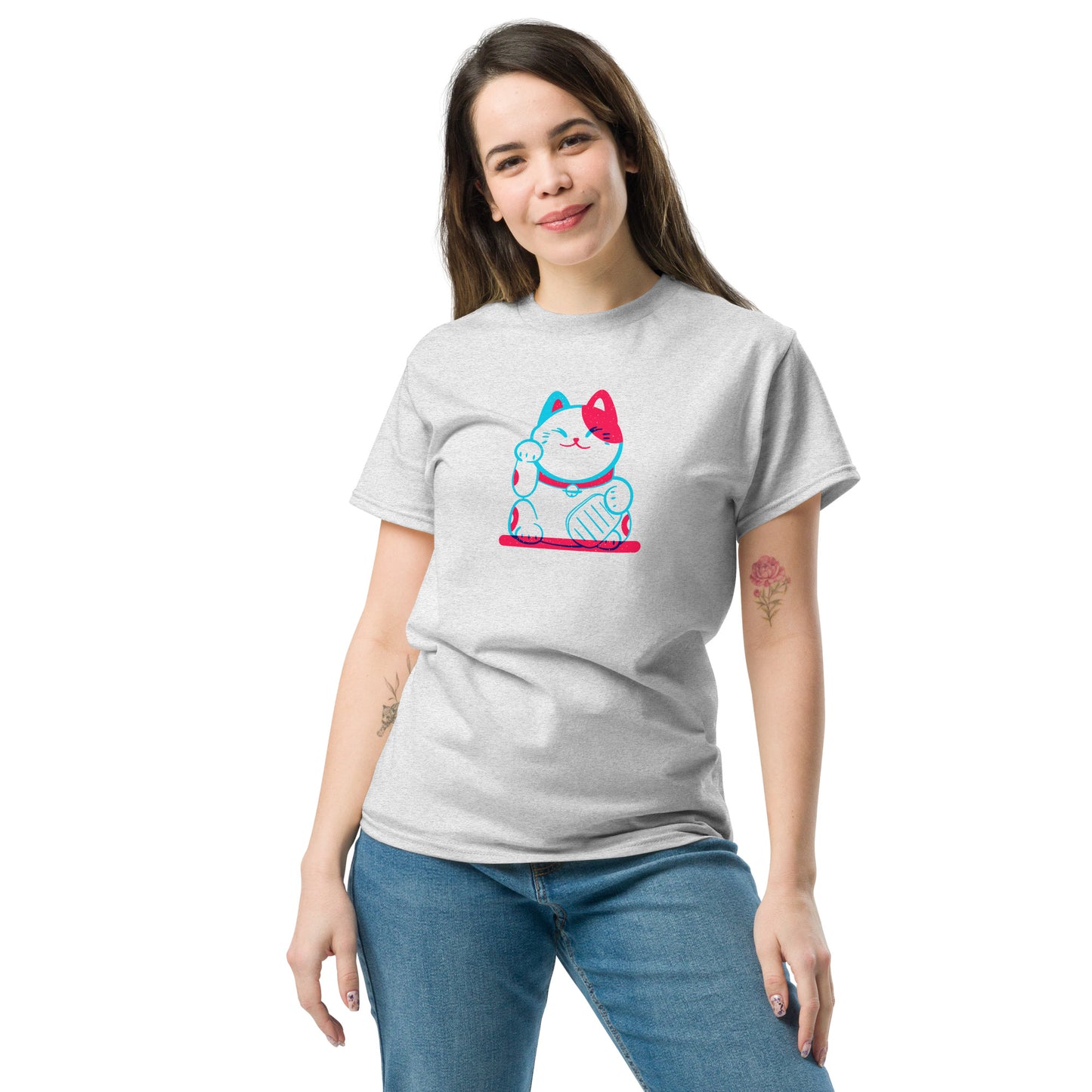 T-shirt classique unisexe - ANIMAUX CHAT PORTE-BONHEUR 3 - GRAND