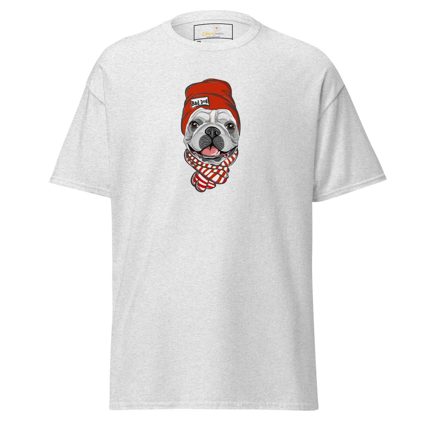 T-shirt classique unisexe - ANIMAUX AMUSANTS TÊTE DE CHIEN CHAPEAU ROUGE - GRAND