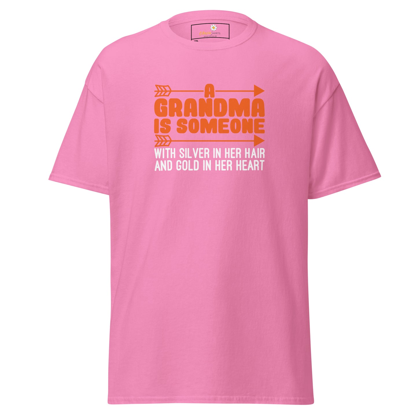 T-shirt classique homme - TEXT FUN GRANDMA SILVER HAIR GOLD HEART - BIG