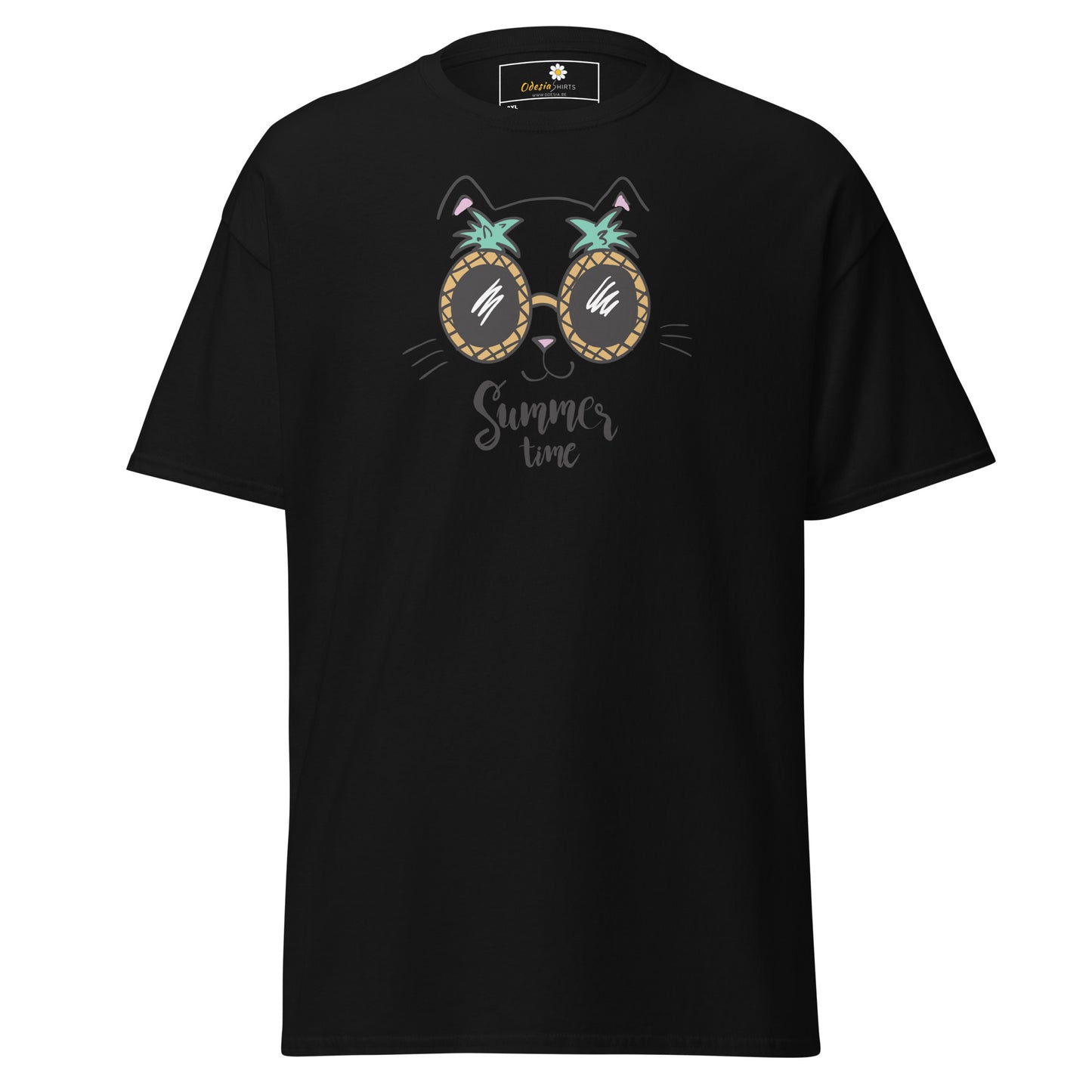 T-shirt classique unisexe - ANIMAUX ANANAS CHAT - GRAND
