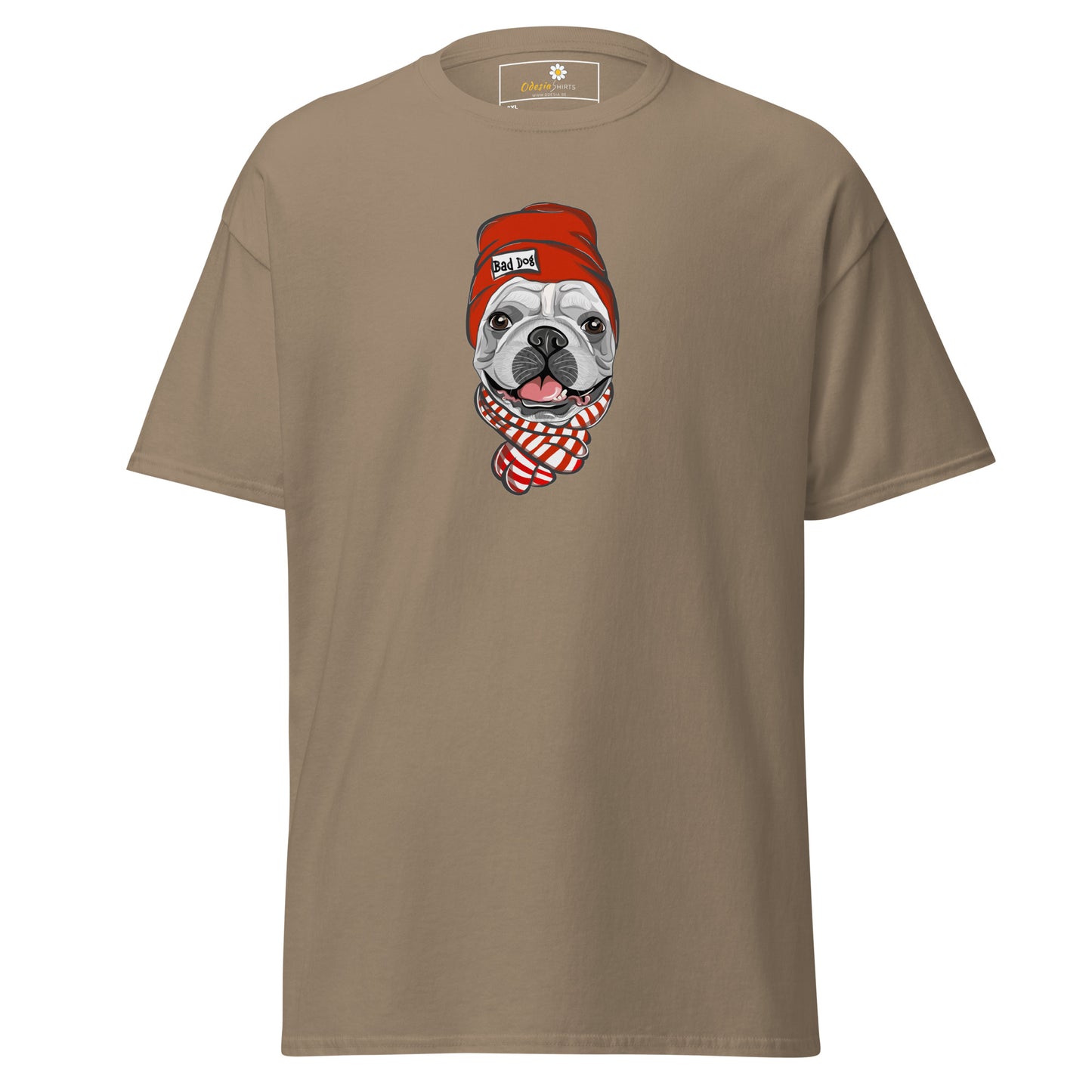 T-shirt classique unisexe - ANIMAUX AMUSANTS TÊTE DE CHIEN CHAPEAU ROUGE - GRAND