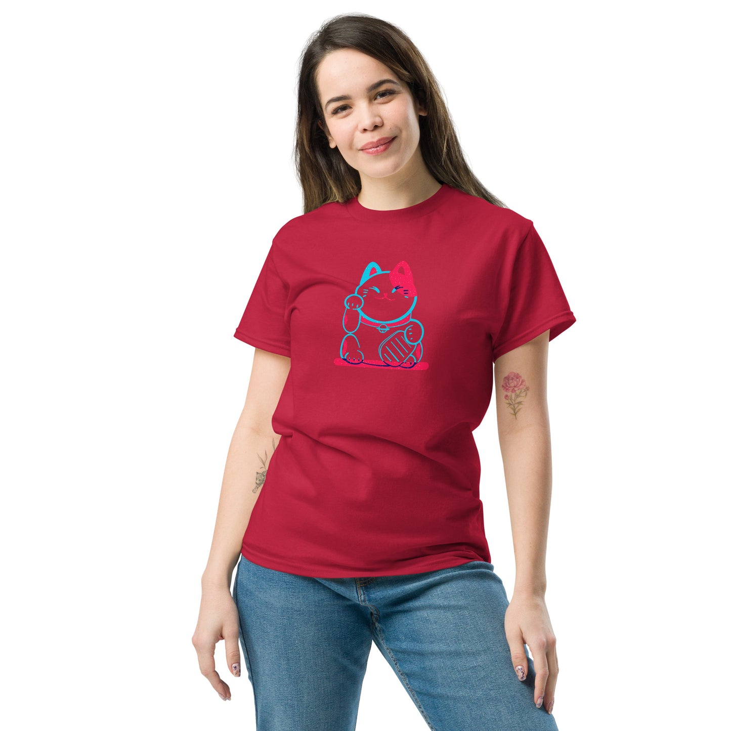 T-shirt classique unisexe - ANIMAUX CHAT PORTE-BONHEUR 3 - GRAND