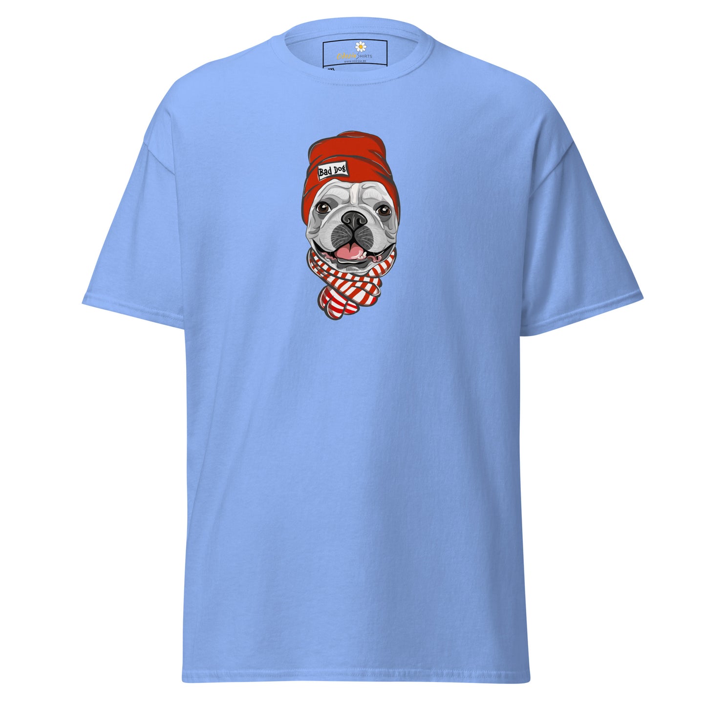 T-shirt classique unisexe - ANIMAUX AMUSANTS TÊTE DE CHIEN CHAPEAU ROUGE - GRAND