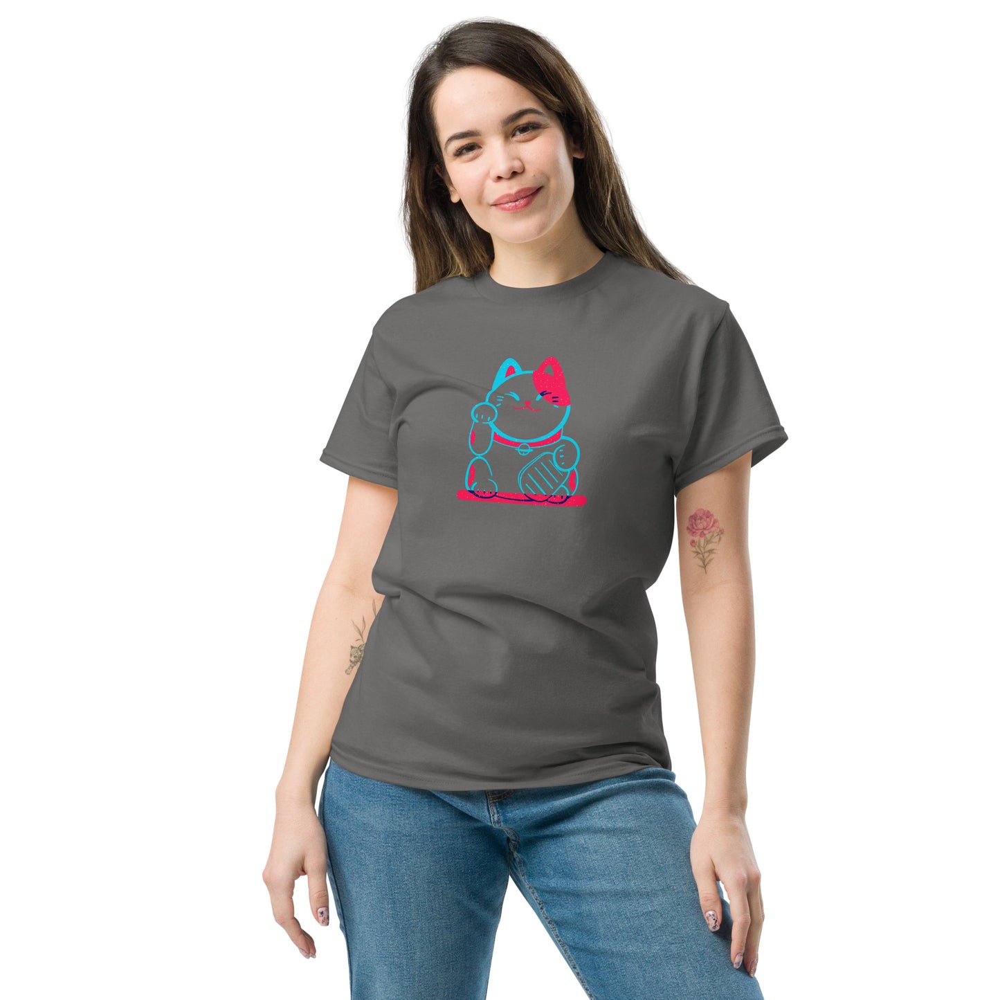 T-shirt classique unisexe - ANIMAUX CHAT PORTE-BONHEUR 3 - GRAND
