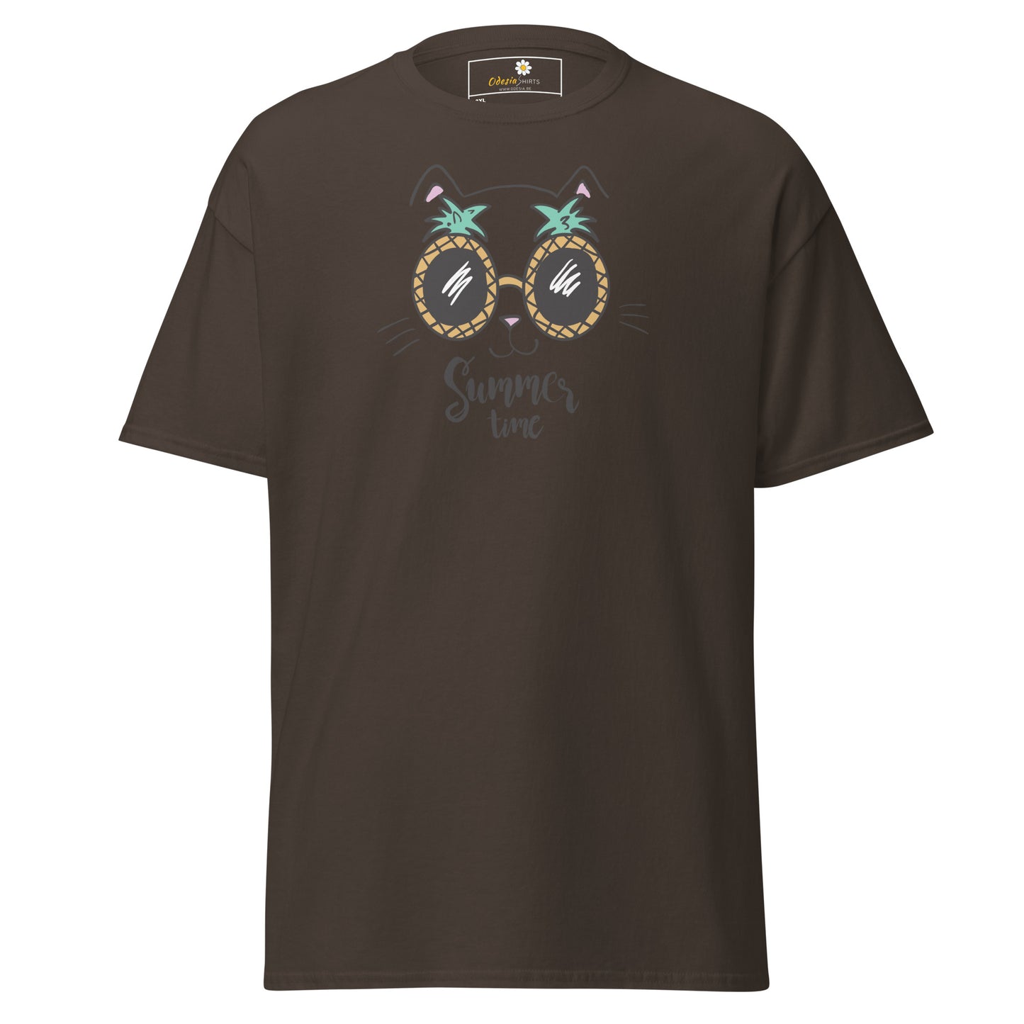 T-shirt classique unisexe - ANIMAUX ANANAS CHAT - GRAND