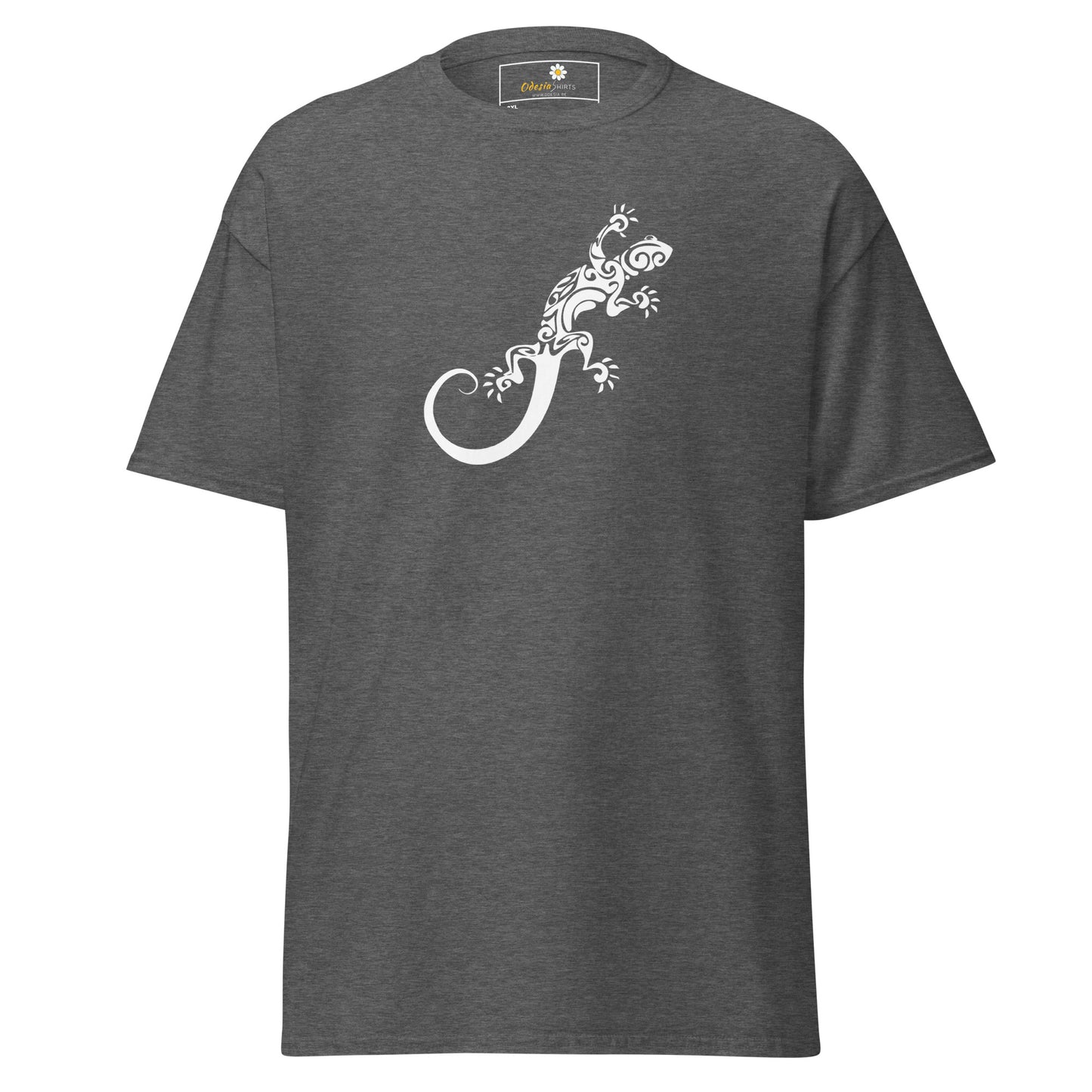 T-shirt classique unisexe - ANIMAUX LÉZARD BLANC - GRAND