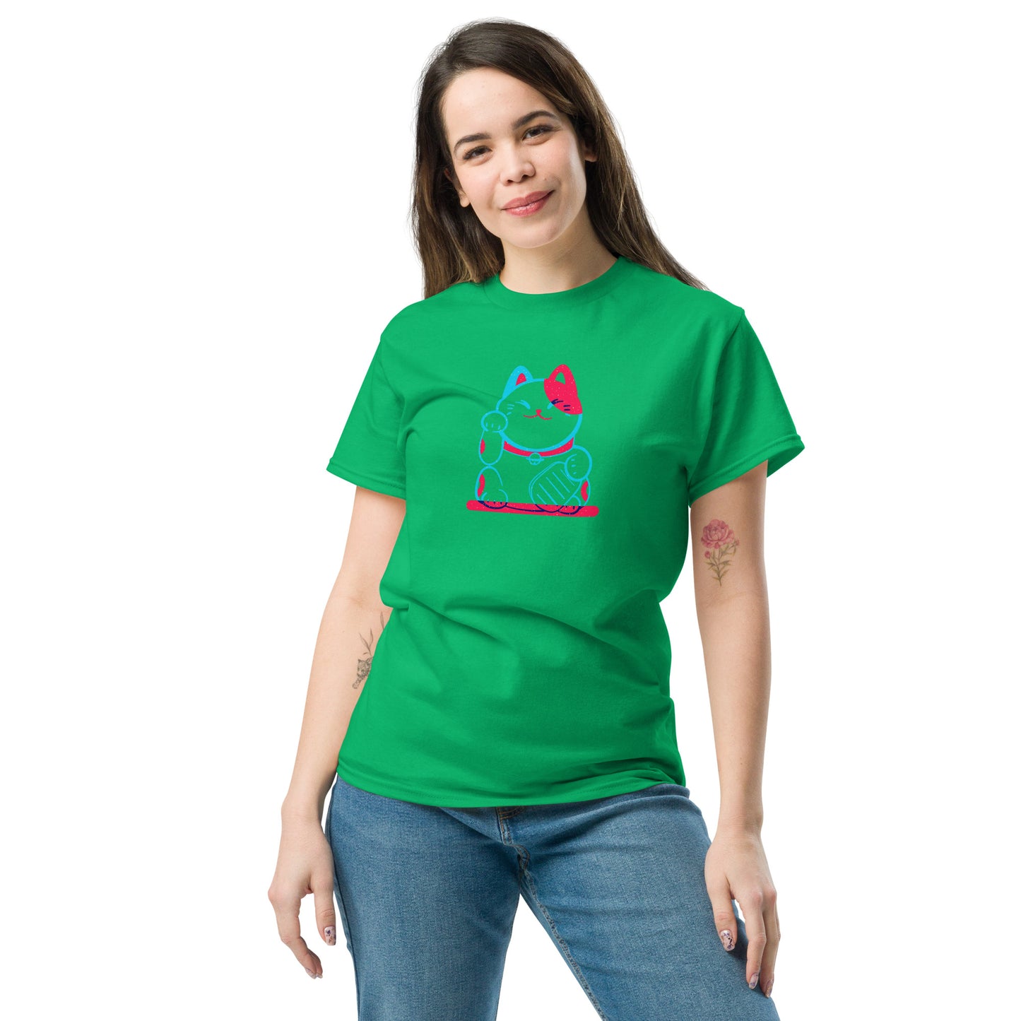 T-shirt classique unisexe - ANIMAUX CHAT PORTE-BONHEUR 3 - GRAND