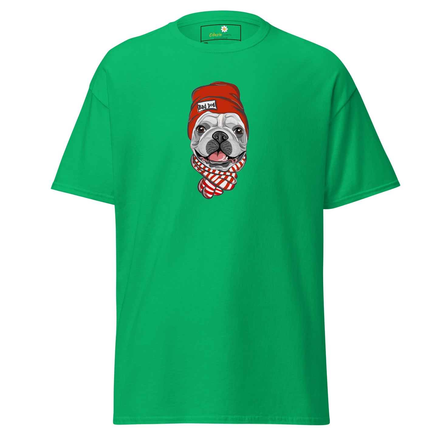 T-shirt classique unisexe - ANIMAUX AMUSANTS TÊTE DE CHIEN CHAPEAU ROUGE - GRAND