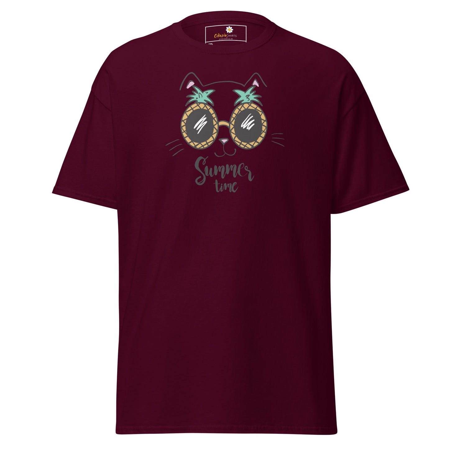 T-shirt classique unisexe - ANIMAUX ANANAS CHAT - GRAND