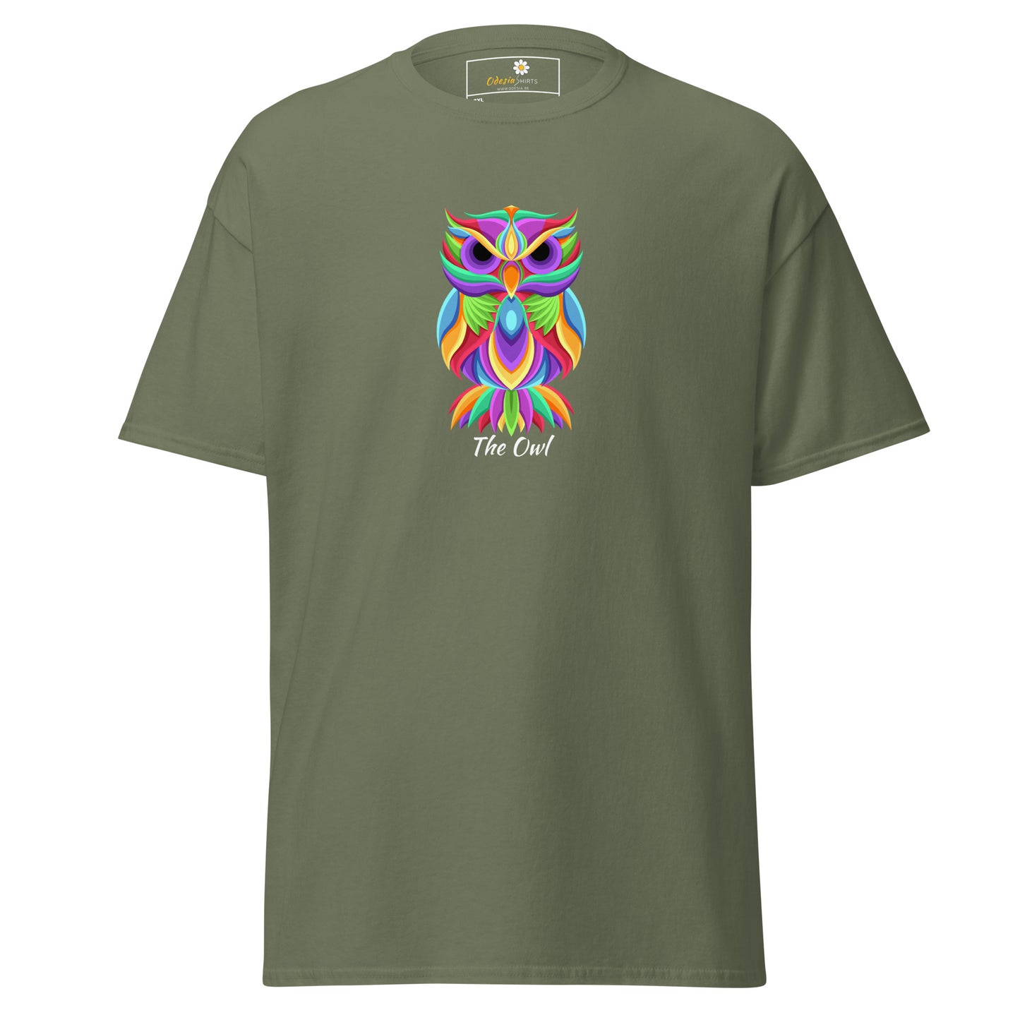 T-shirt classique unisexe - ANIMAUX HIBOUX COULEURS - GRAND
