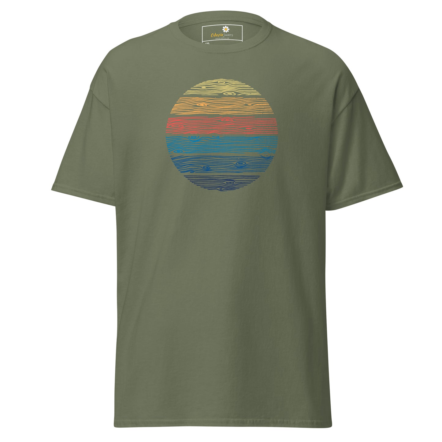 T-shirt classique unisexe - ABSTRACT COLOR CIRCLE WOOD - BIG