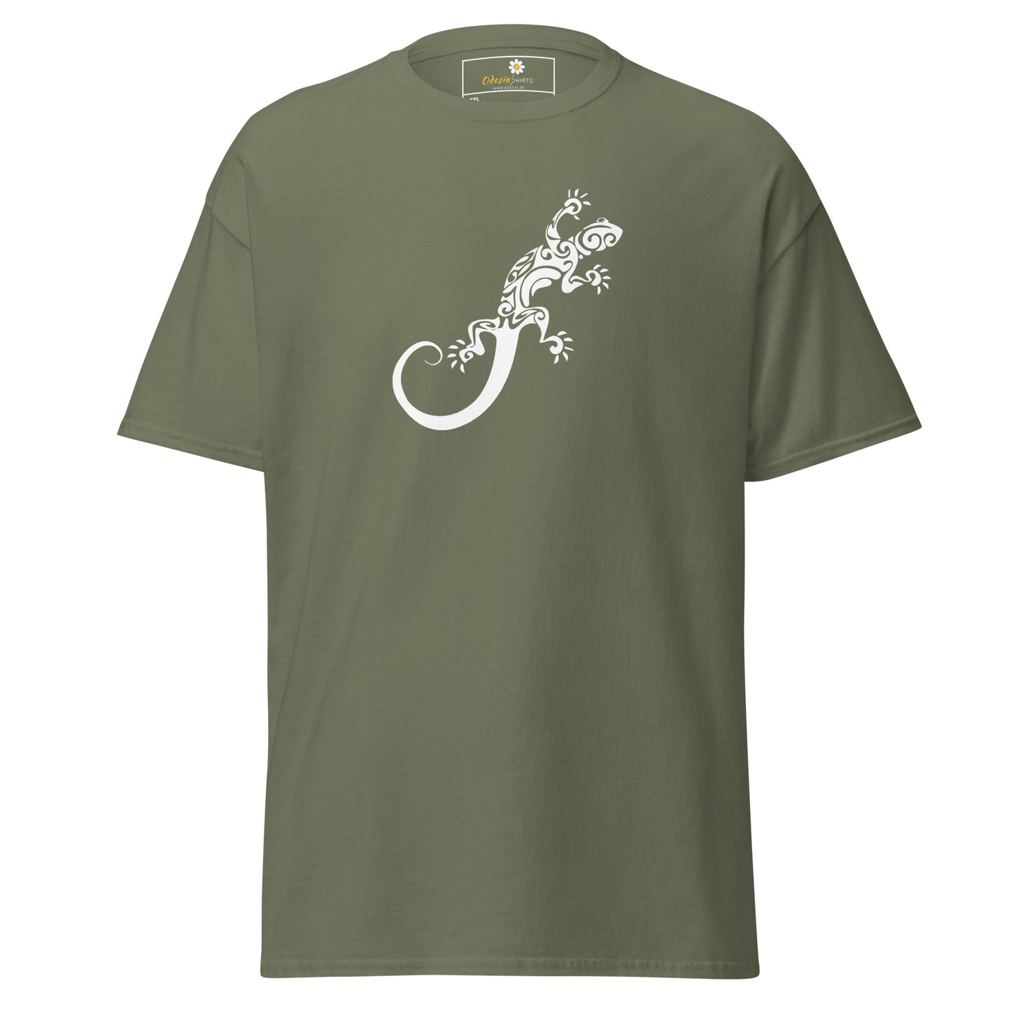 T-shirt classique unisexe - ANIMAUX LÉZARD BLANC - GRAND
