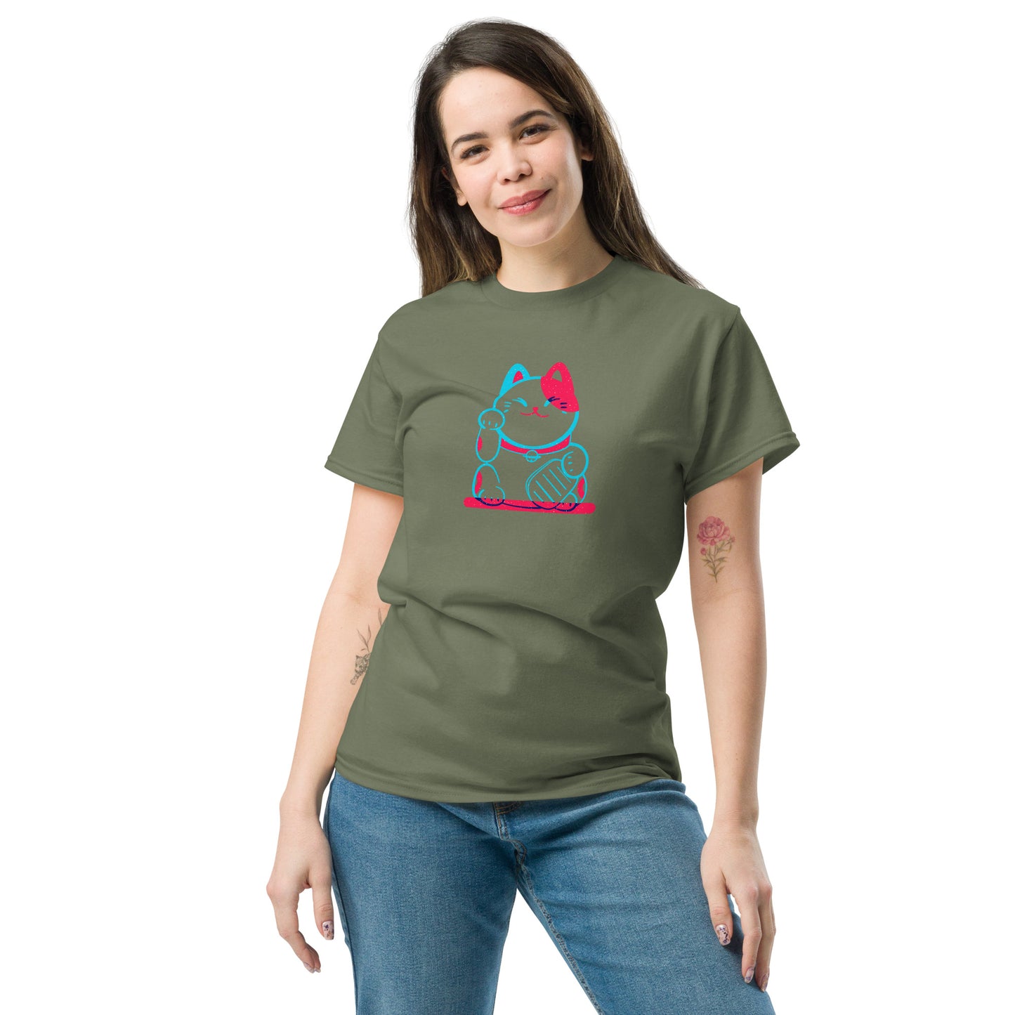 T-shirt classique unisexe - ANIMAUX CHAT PORTE-BONHEUR 3 - GRAND