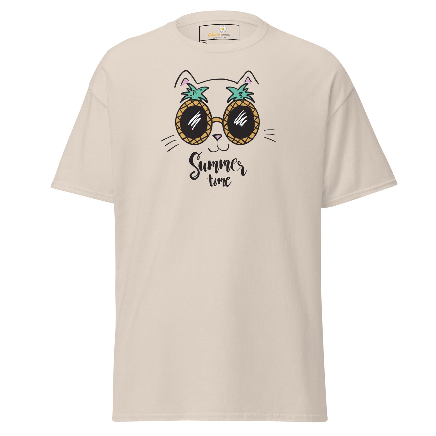 T-shirt classique unisexe - ANIMAUX ANANAS CHAT - GRAND