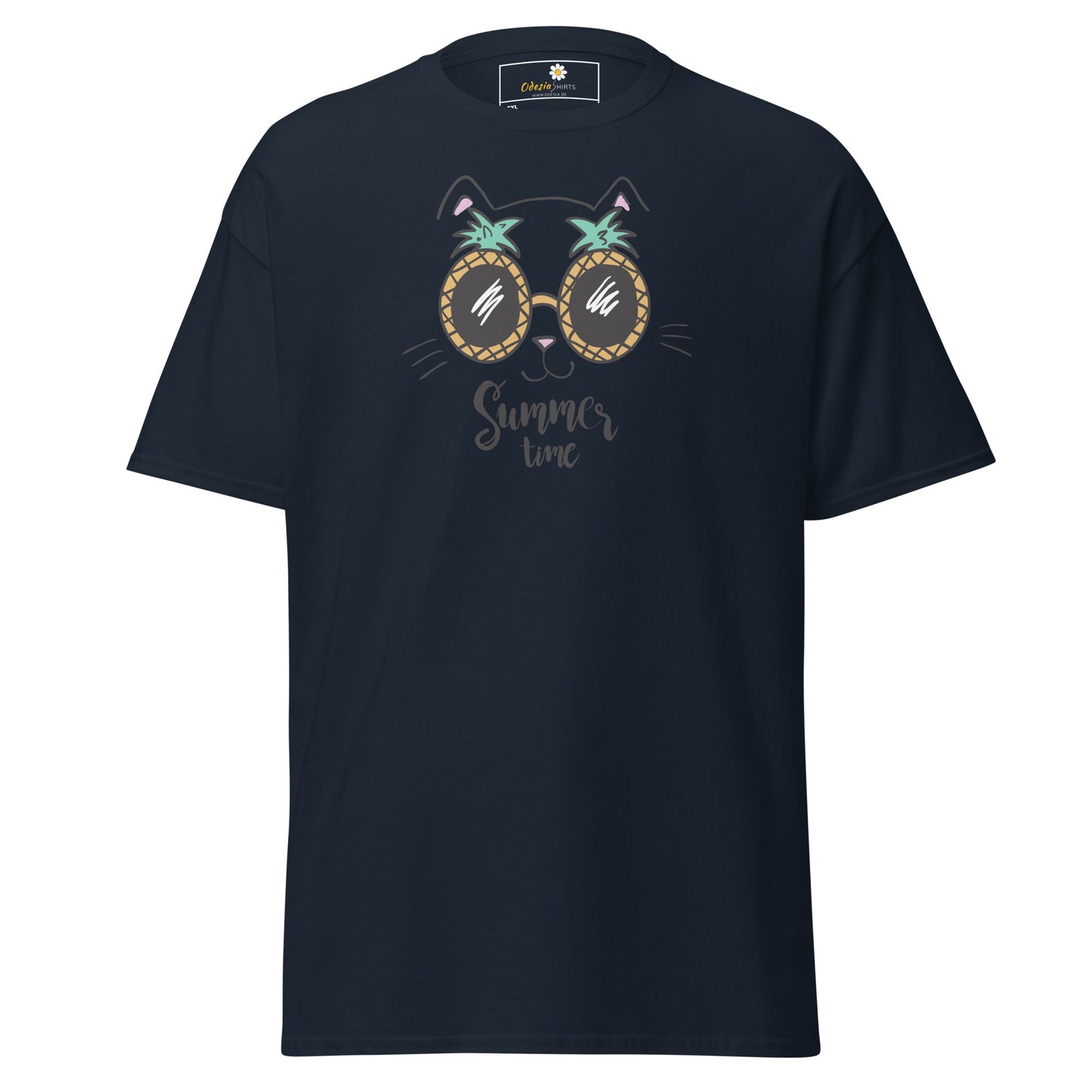 T-shirt classique unisexe - ANIMAUX ANANAS CHAT - GRAND