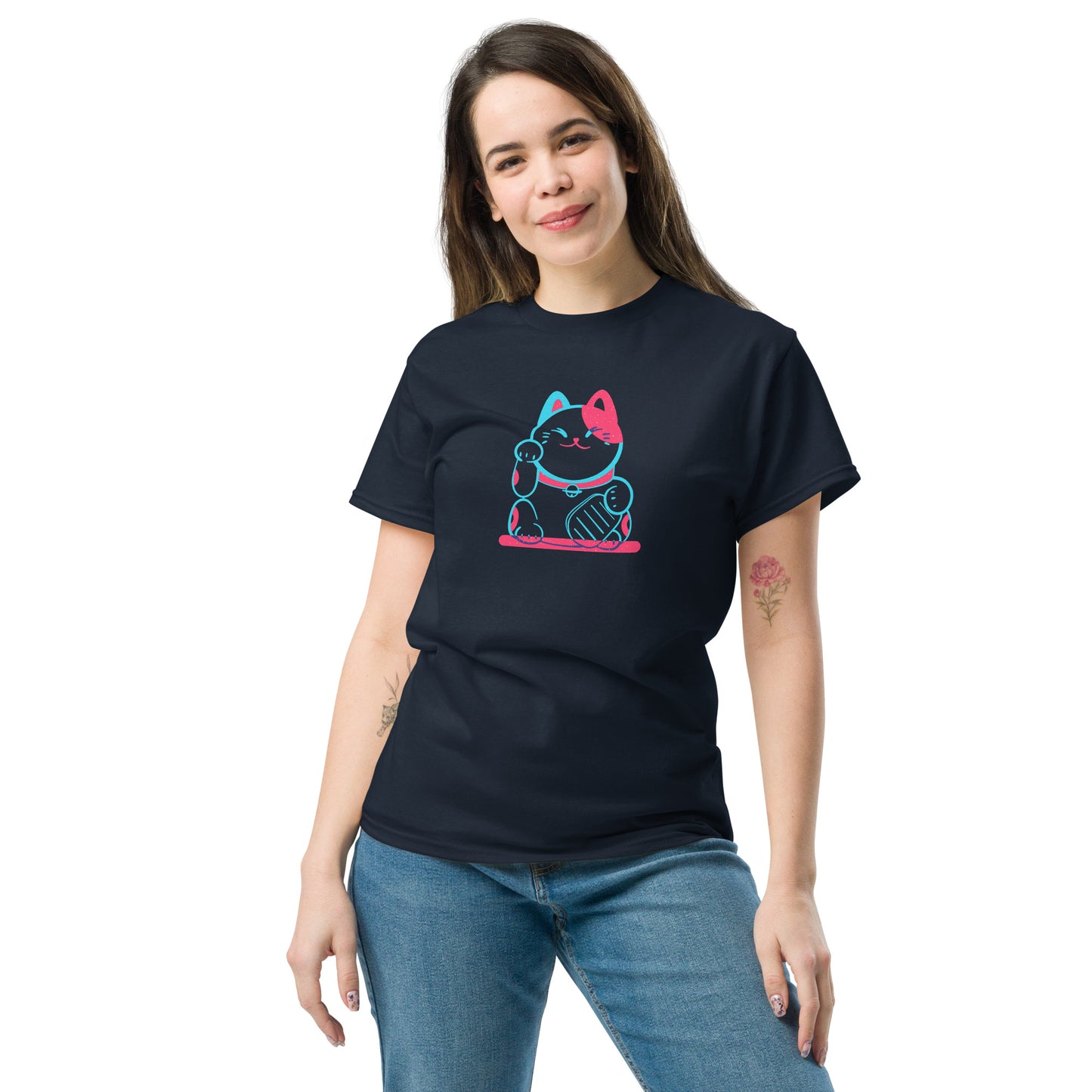 T-shirt classique unisexe - ANIMAUX CHAT PORTE-BONHEUR 3 - GRAND