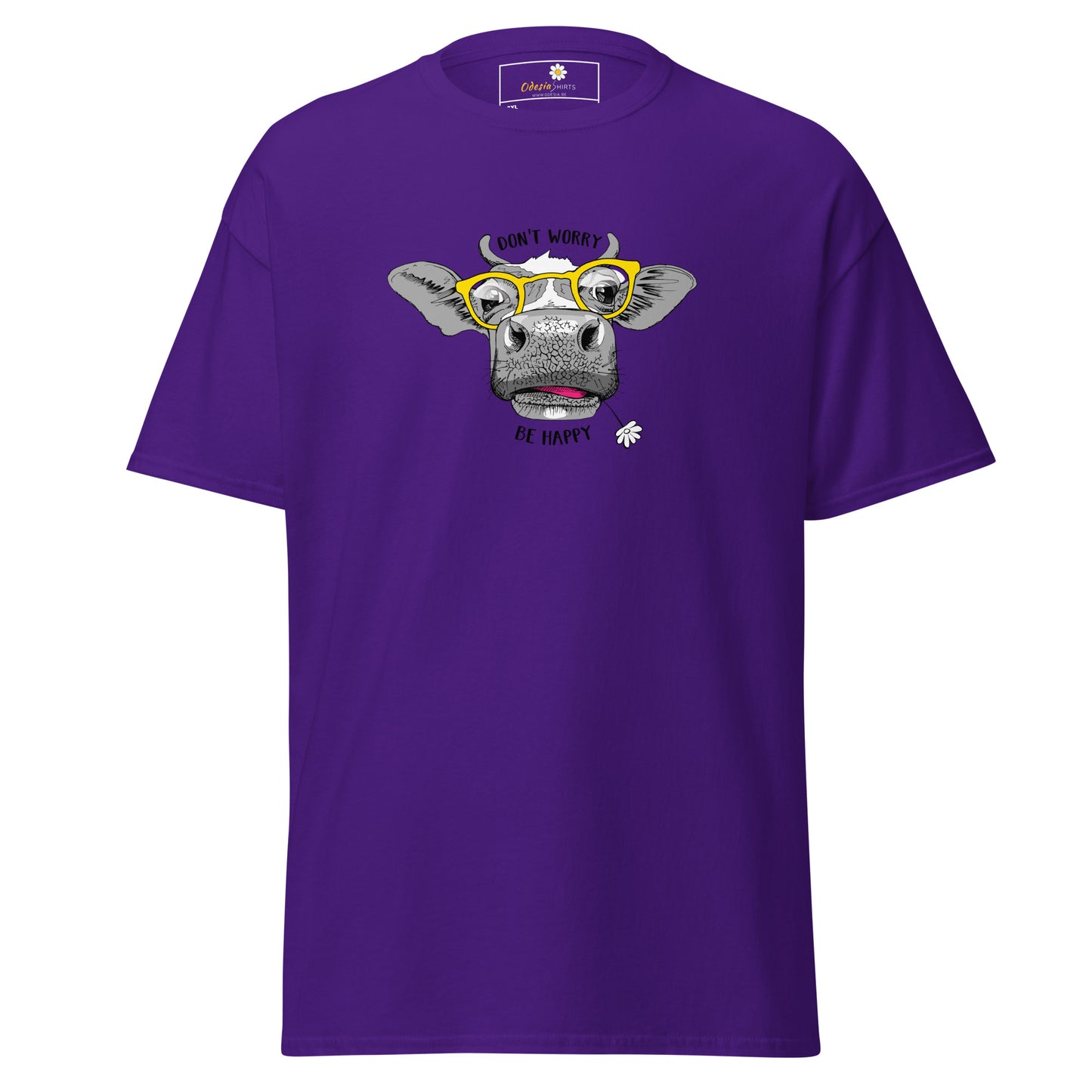 T-shirt classique unisexe - ANIMAUX FUN VACHE LUNETTES - GRAND