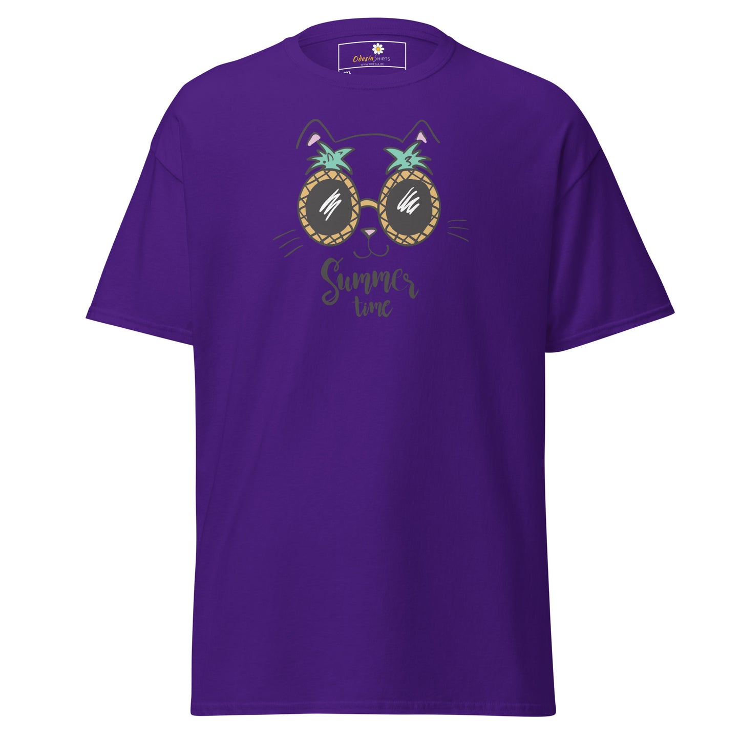 T-shirt classique unisexe - ANIMAUX ANANAS CHAT - GRAND