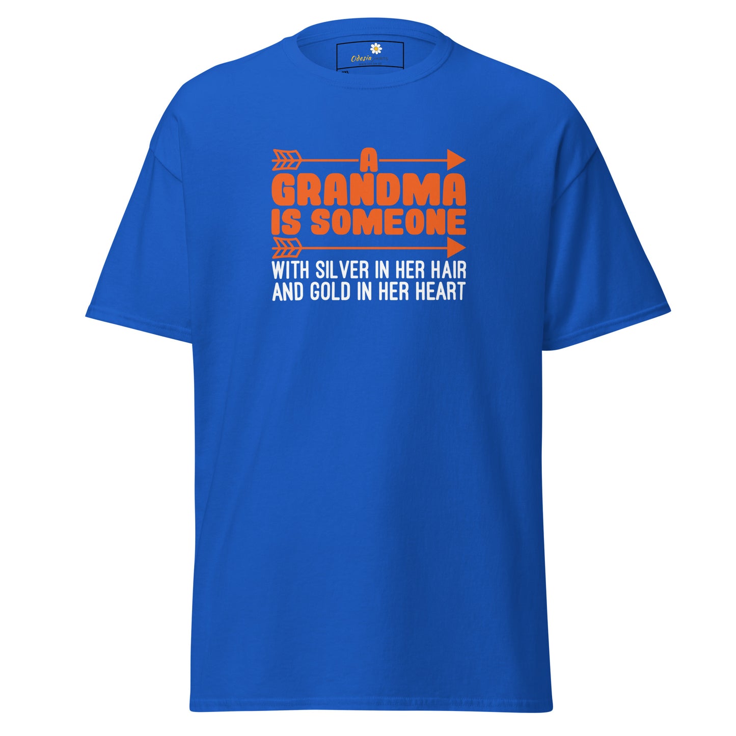 T-shirt classique homme - TEXT FUN GRANDMA SILVER HAIR GOLD HEART - BIG