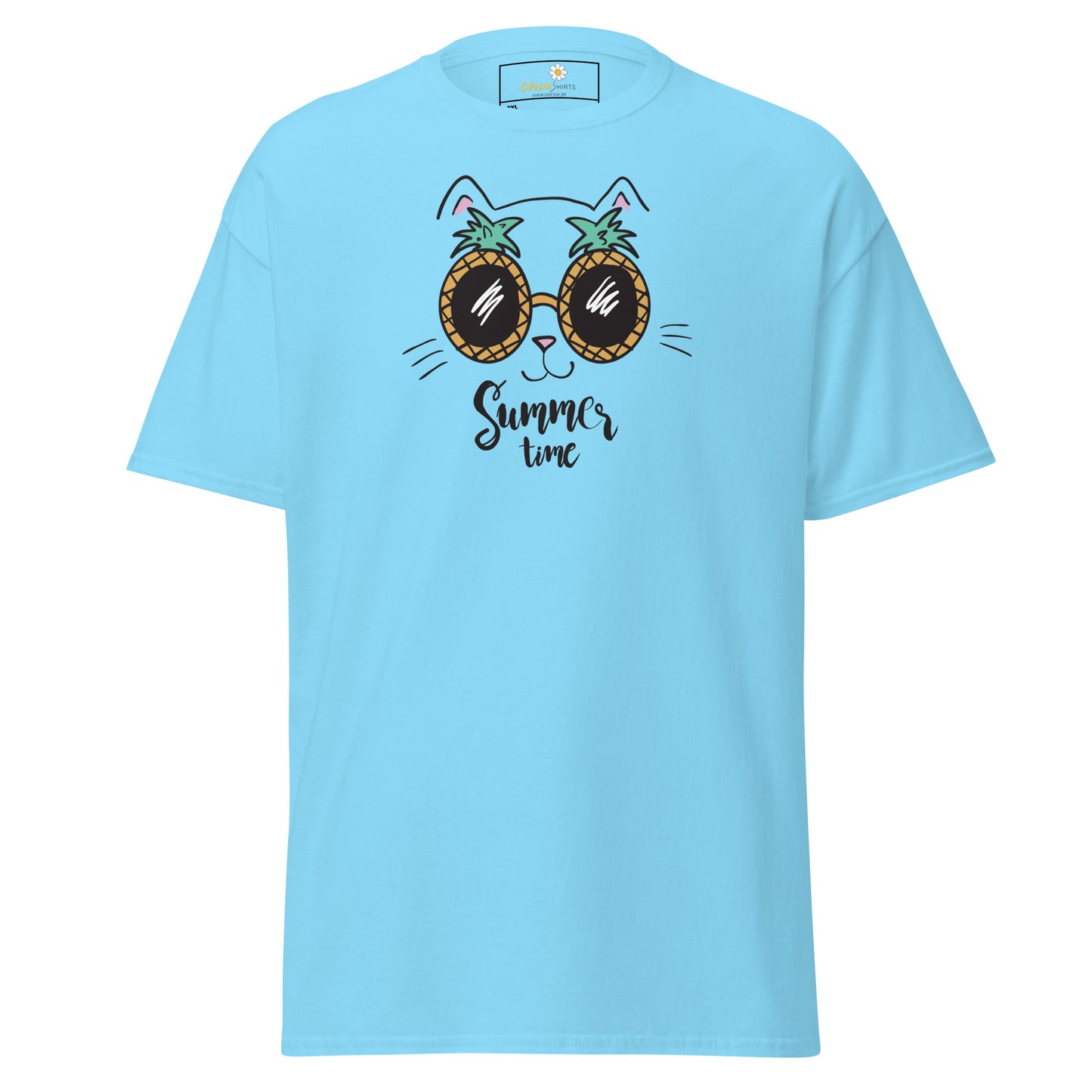 T-shirt classique unisexe - ANIMAUX ANANAS CHAT - GRAND