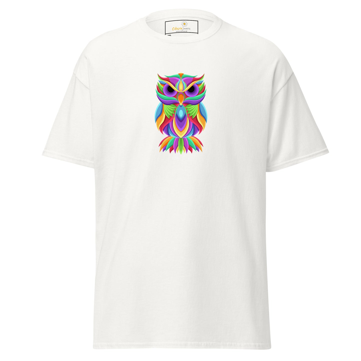 T-shirt classique unisexe - ANIMAUX HIBOUX COULEURS - GRAND