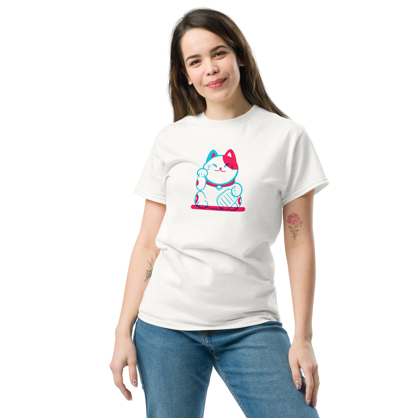 T-shirt classique unisexe - ANIMAUX CHAT PORTE-BONHEUR 3 - GRAND
