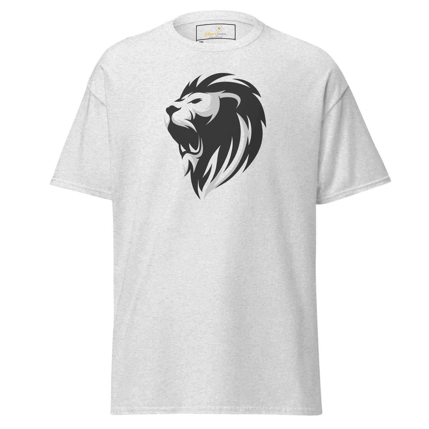 Heren klassiek t-shirt - WILDLIFE LION HEAD GREY - GROOT